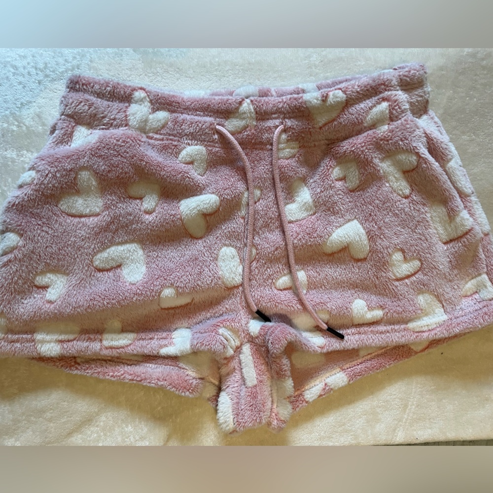 Cozy Pink Heart Pajama Shorts